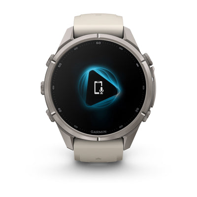 Garmin fēnix® 9 Pro – smartwatch, 43 mm, Tytanowy z silikonowym paskiem w kolorze Fog Gray / Dark Sandstone