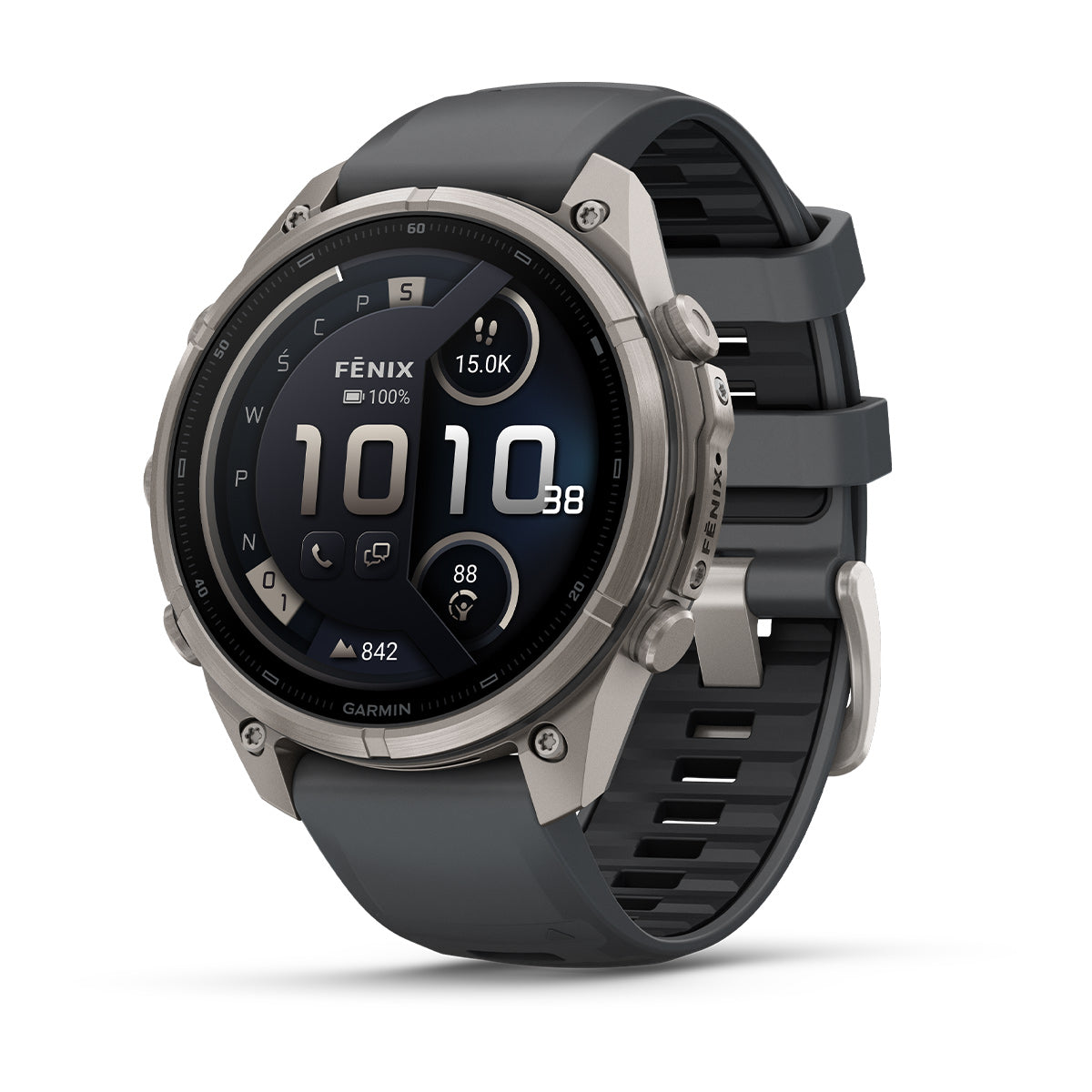 Garmin fēnix 9 Pro – inReach®, 47 mm, Tytanowy z silikonowym paskiem w kolorze Graphite / Black