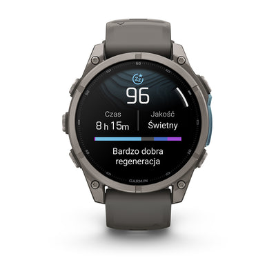 Garmin fēnix 9 – smartwatch, 47 mm, Tytanowy z silikonowym paskiem w kolorze Pebble Gray