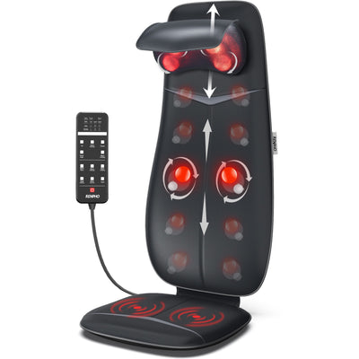 Renpho Shiatsu BM076 – Mata masująca z regulacją wysokości karku i funkcją ciepła, Czarny