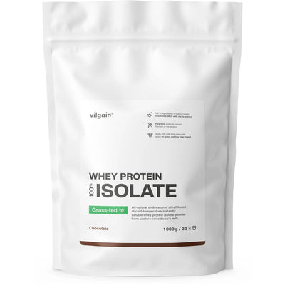 Vilgain Grass-Fed Izolat białka – Izolat białka serwatkowego, 1000 g, Czekolada