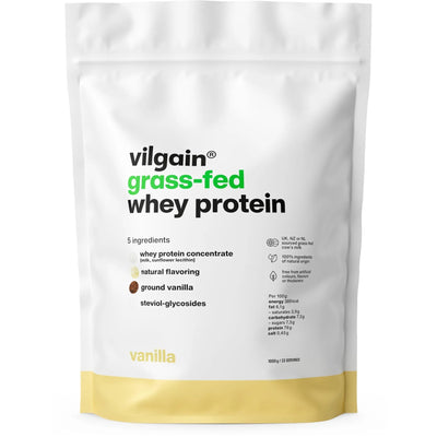 Vilgain Grass‑Fed Whey Protein – Białko serwatkowe, 1000 g, Wanilia