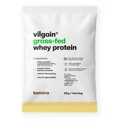 Vilgain Grass-Fed Whey Protein – Białko serwatkowe, 30 g, Banan