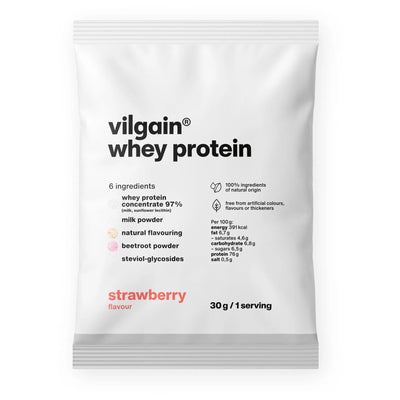 Vilgain Whey Protein – Białko serwatkowe, 30 g, Truskawka