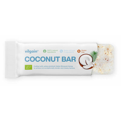Vilgain Baton kokosowy BIO – Baton kokosowy RAW, 30 g, Kokos
