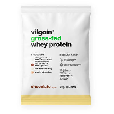 Vilgain Grass‑Fed Whey Protein – Białko serwatkowe, 30 g, Czekolada