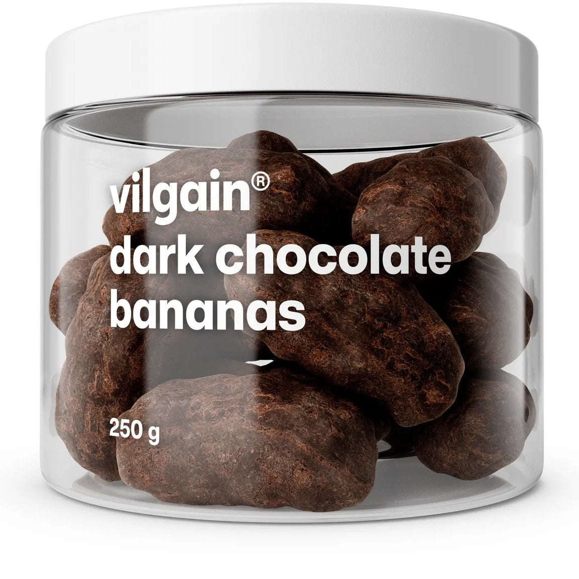 Vilgain Banany w gorzkiej czekoladzie – Przekąska owocowa, 250 g, Gorzka czekolada