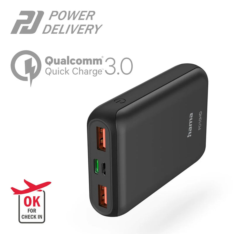 Hama powerbank PD10-HD 10000mAh, antracyt