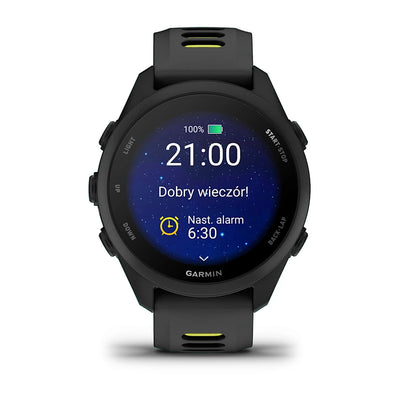 Garmin Forerunner 170 – Black / Amp Yellow z paskiem w kolorze Black / Amp Yellow