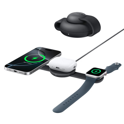 Anker Stacja Ładowania Bezprzewodowego MagGo 3-w-1, Składana podkładka, Czarna