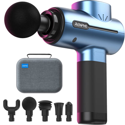 Renpho R3 pistolet do masażu + 5 końcówek - niebieski