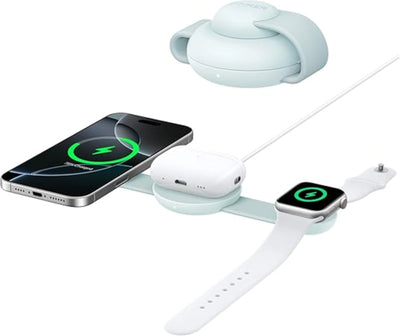 Anker Stacja Ładowania Bezprzewodowego MagGo 3-w-1, Składana podkładka, Zielona