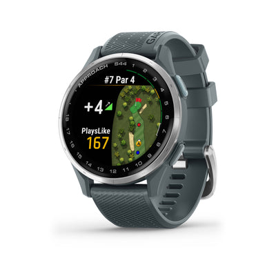 Garmin Approach S44  Srebrny, aluminiowy bezel z silikonowym paskiem w kolorze Twilight
