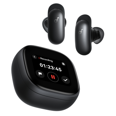 Soundcore Liberty 5 Pro Max – Słuchawki dokanałowe, Etui z ekranem AMOLED, Czarne