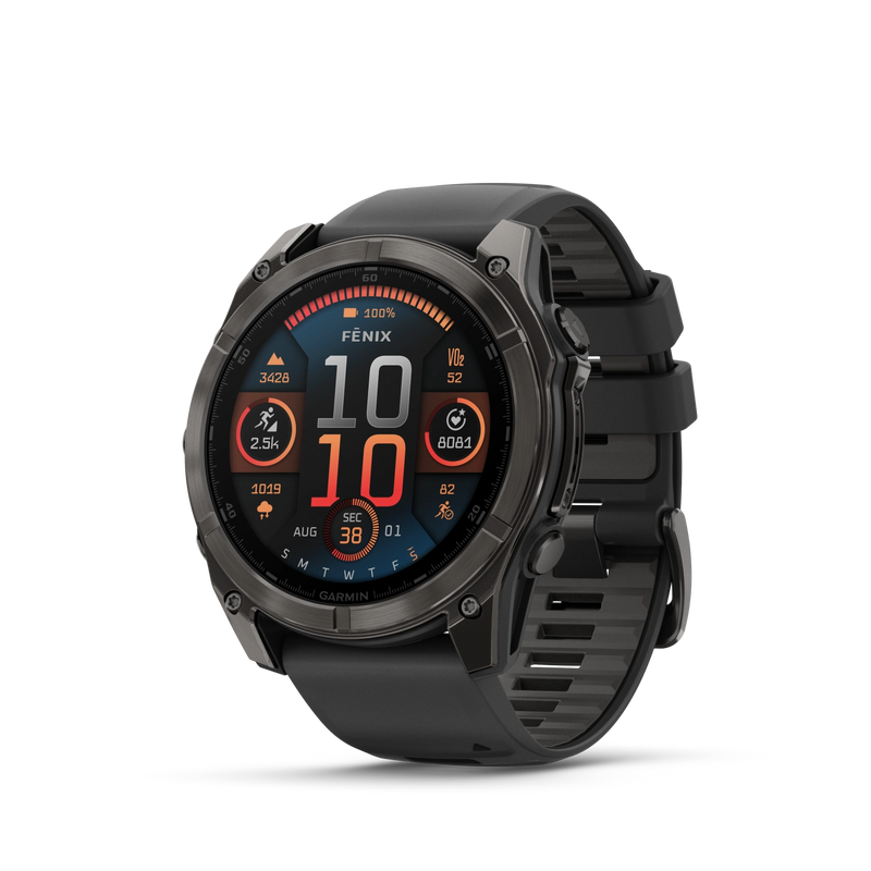 Garmin Fenix 8 AMOLED Sapphire Edition 51mm 1.4” Carbon grey DLC z paskiem silikonowym w kolorze czarnym