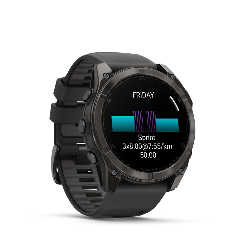 Garmin Fenix 8 AMOLED Sapphire Edition 51mm 1.4” Carbon grey DLC z paskiem silikonowym w kolorze czarnym