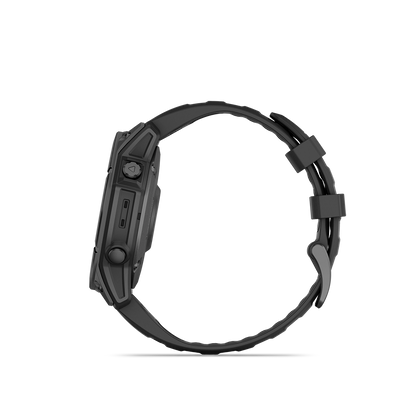 Garmin Fenix E 47 mm z AMOLED - Stal Slate grey z czarnym silikonowym paskiem