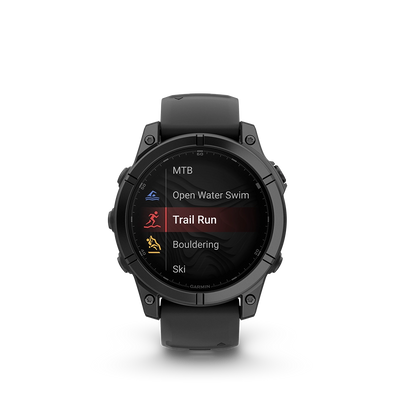 Garmin Fenix E 47 mm z AMOLED - Stal Slate grey z czarnym silikonowym paskiem