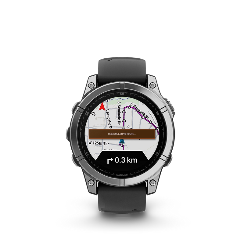 Garmin Fenix E 47 mm z AMOLED - Stainless Steal czarny z silikonowym paskiem