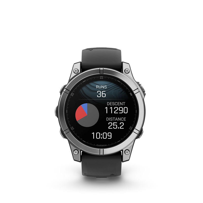 Garmin Fenix E 47 mm z AMOLED - Stainless Steal czarny z silikonowym paskiem