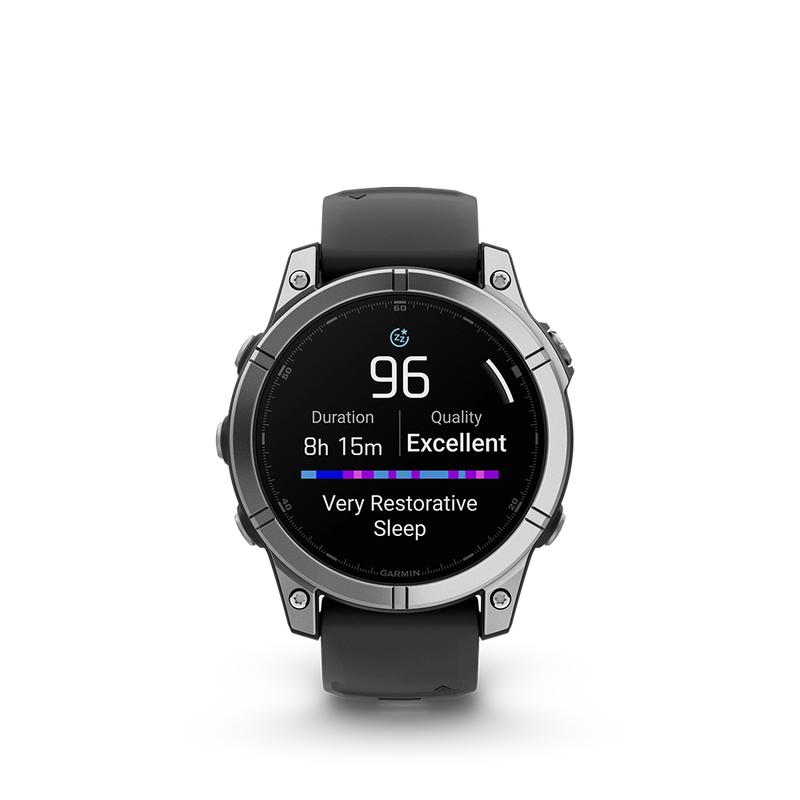 Garmin Fenix E 47 mm z AMOLED - Stainless Steal czarny z silikonowym paskiem