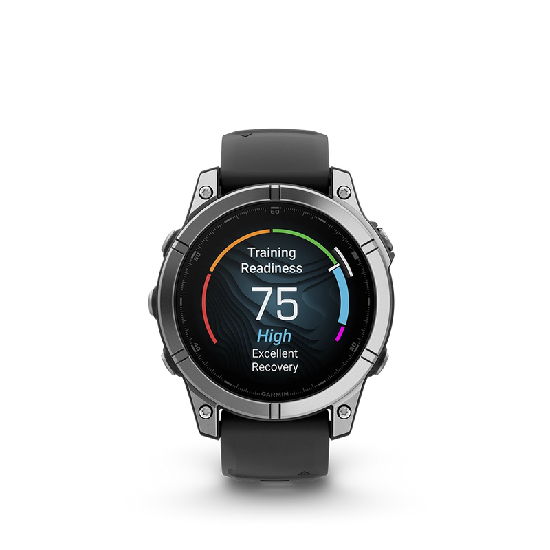 Garmin Fenix E 47 mm z AMOLED - Stainless Steal czarny z silikonowym paskiem