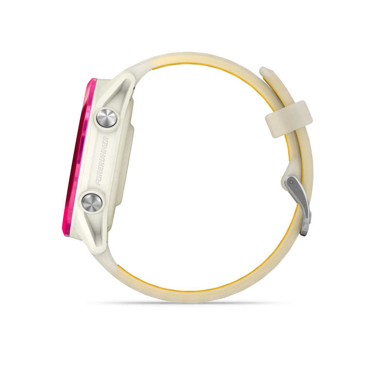 Garmin Forerunner 570 - 42mm Aluminiowy w kolorze Raspberry z półprzezroczystym paskiem w kolorze Bone/Mango