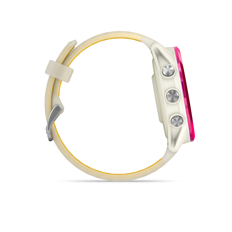 Garmin Forerunner 570 - 42mm Aluminiowy w kolorze Raspberry z półprzezroczystym paskiem w kolorze Bone/Mango