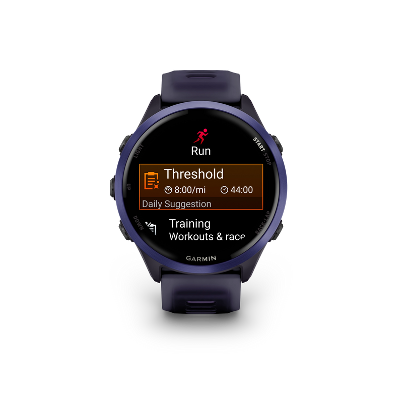 Garmin Forerunner 570 - 47mm Aluminiowy w kolorze indygo z półprzezroczystym paskiem w kolorze Imperial Purple/Indygo
