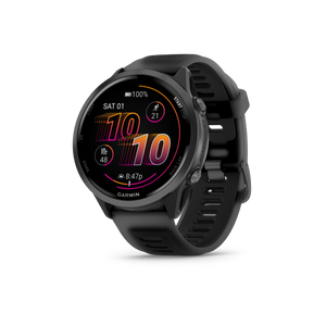 Garmin Forerunner 570 - 47mm Aluminiowy w kolorze Slate Grey z półprzezroczystym paskiem w kolorze Black/Black