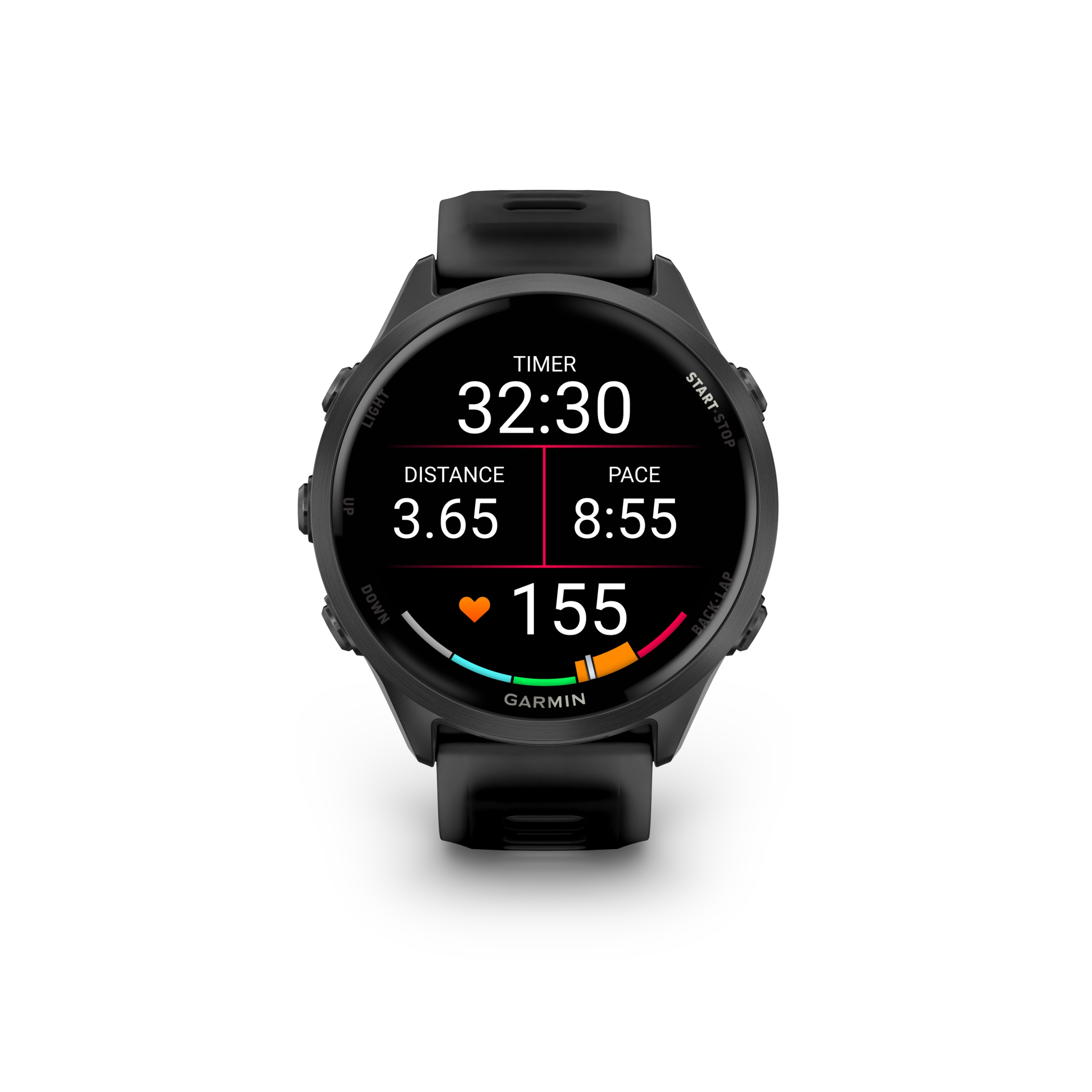 Garmin Forerunner 570 - 47mm Aluminiowy w kolorze Slate Grey z półprzezroczystym paskiem w kolorze Black/Black