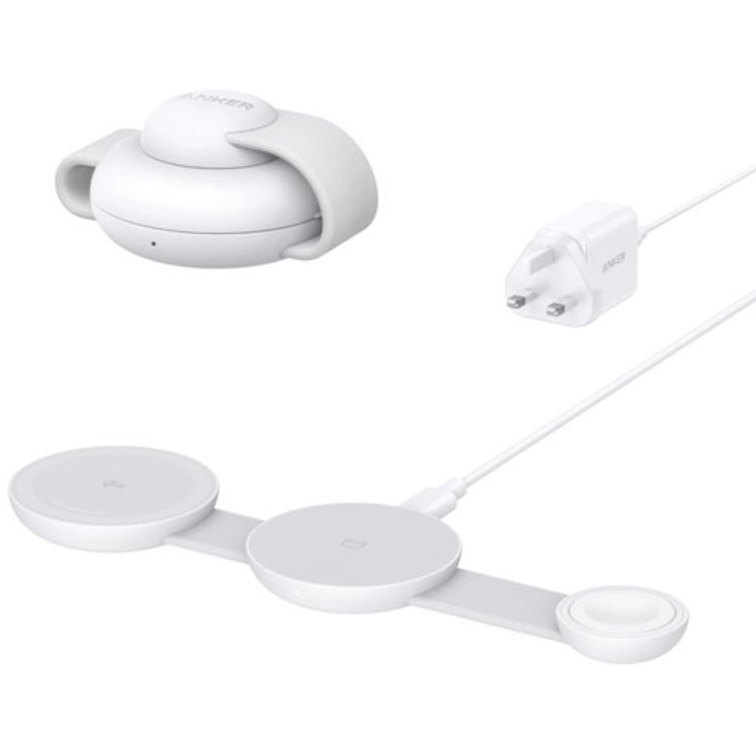 Anker Stacja Ładowania Bezprzewodowego MagGo 3-w-1, Składana podkładka, Biała