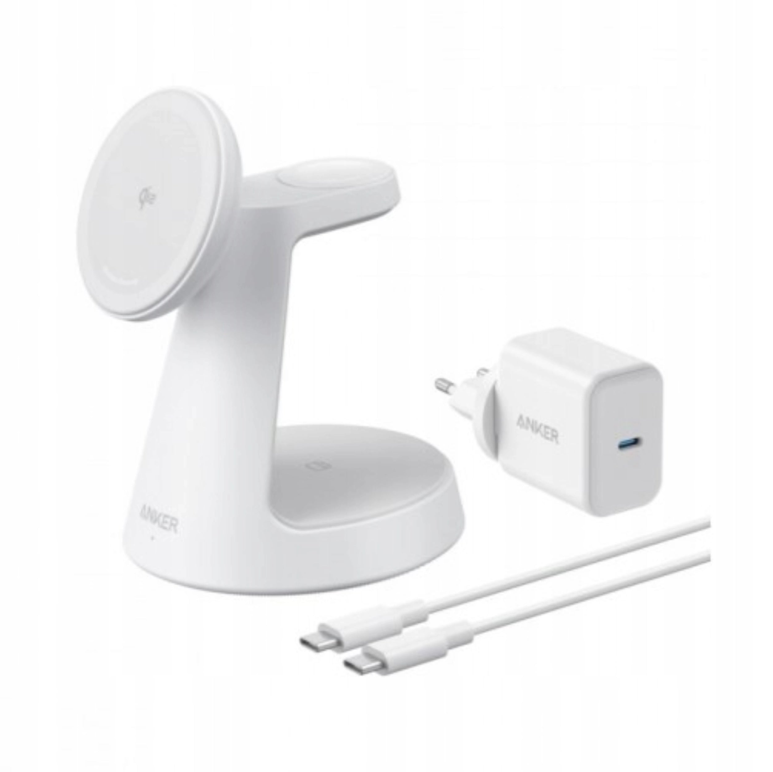 Anker Stacja Ładowania Bezprzewodowego MagGo 3-w-1, Stacja Dokująca, Biała