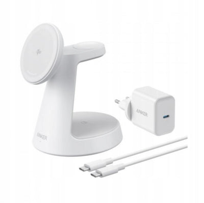 Anker Stacja Ładowania Bezprzewodowego MagGo 3-w-1, Stacja Dokująca, Biała