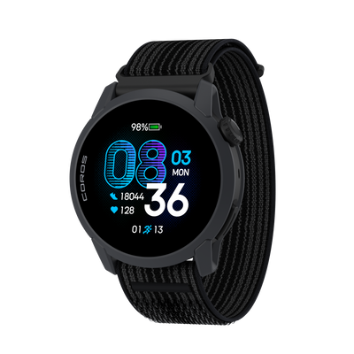 COROS PACE 4 – zegarek sportowy, 43 mm, Czarny, pasek nylonowy