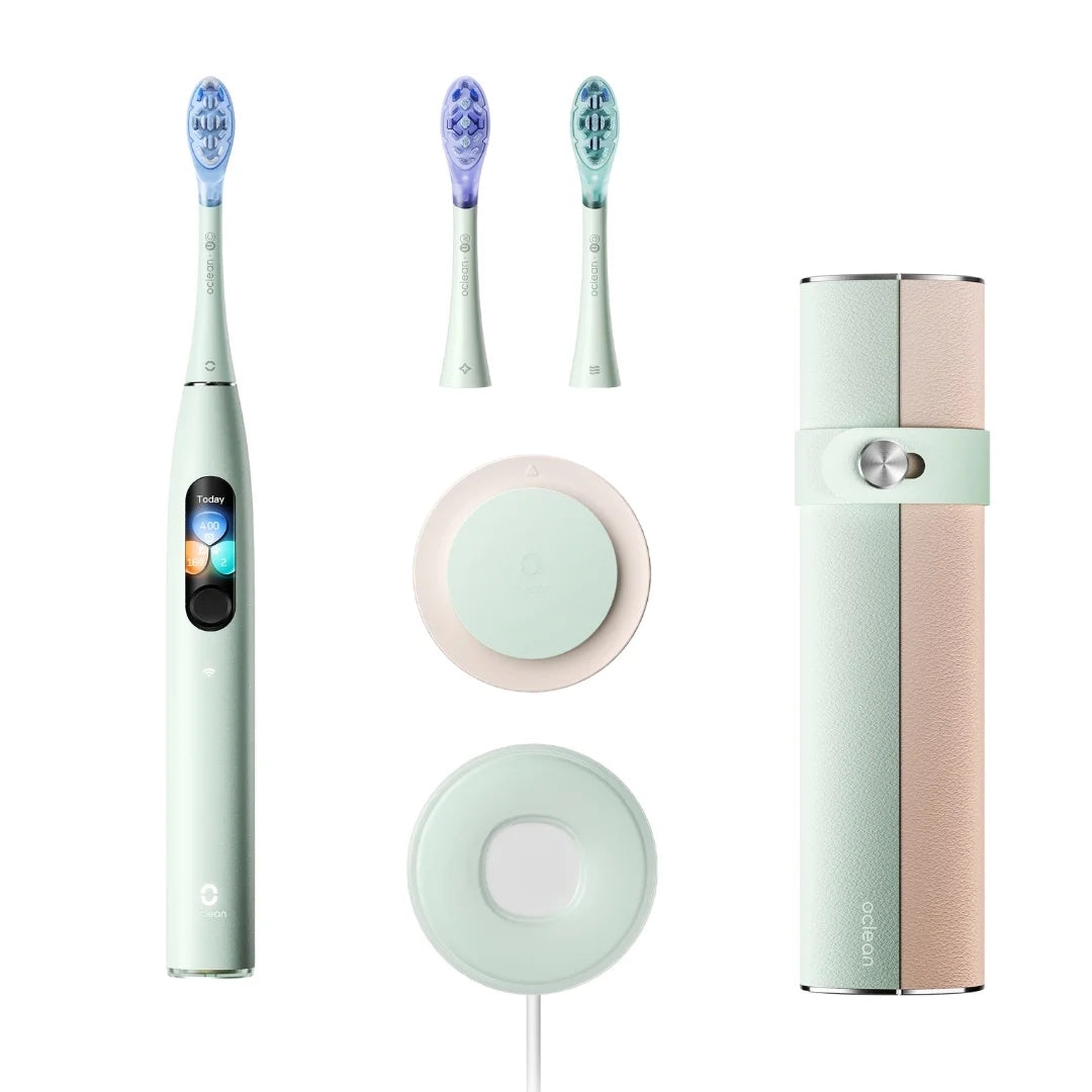 Zestaw Szczoteczka soniczna Oclean X Ultra z etui, 3 końcówkami i uchwytem - miętowa