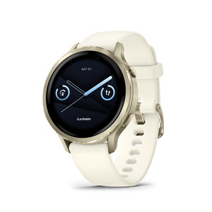 Garmin Venu 4 – 41 mm, Lunar gold z paskiem silikonowym w kolorze Bone