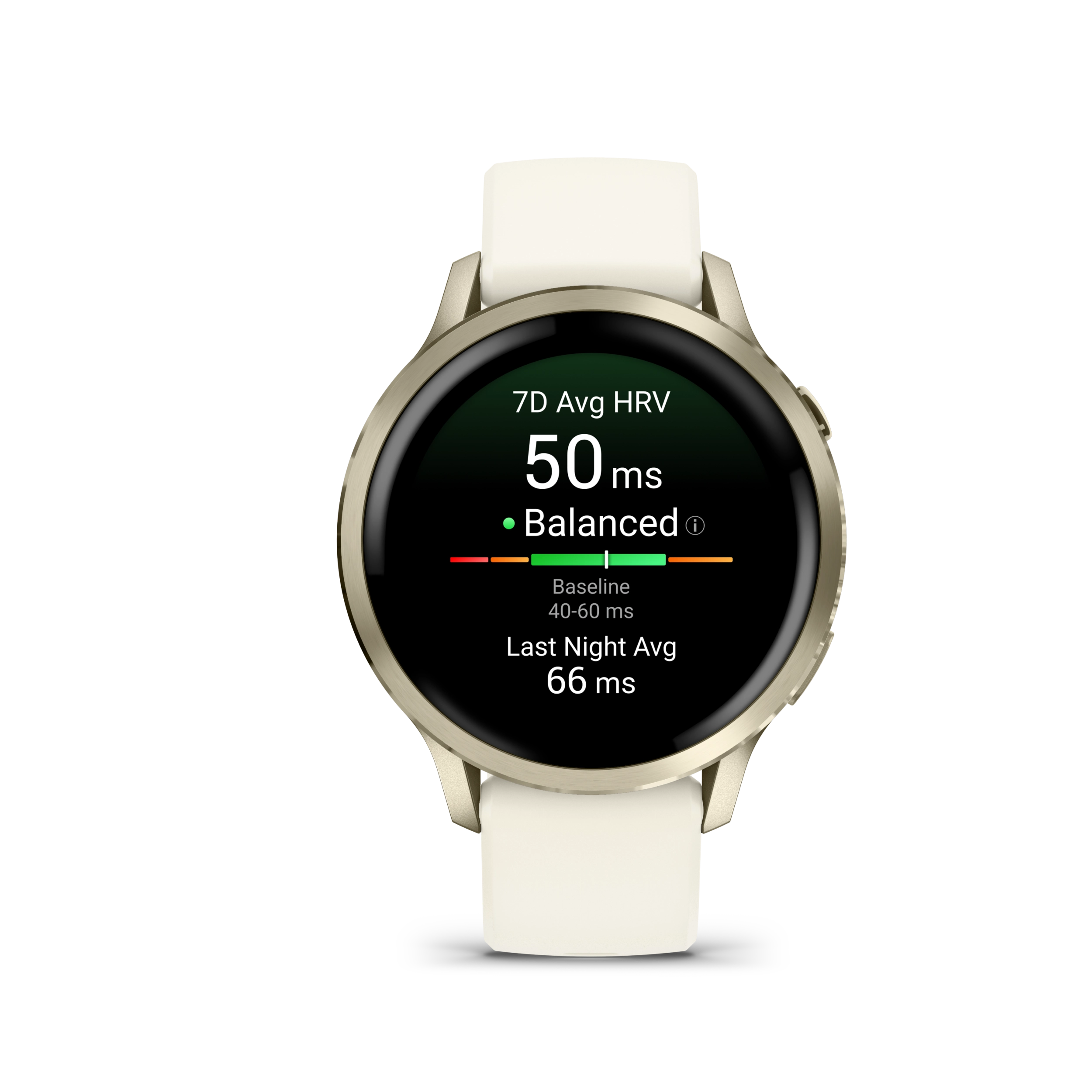 Garmin Venu 4 – 41 mm, Lunar gold z paskiem silikonowym w kolorze Bone