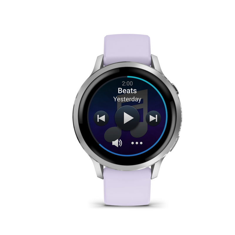 Garmin Venu 4 – 41 mm, Silver z paskiem silikonowym w kolorze Periwinkle