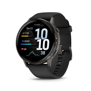 Garmin Venu 4 – 45 mm, Slate z paskiem silikonowym w kolorze Black