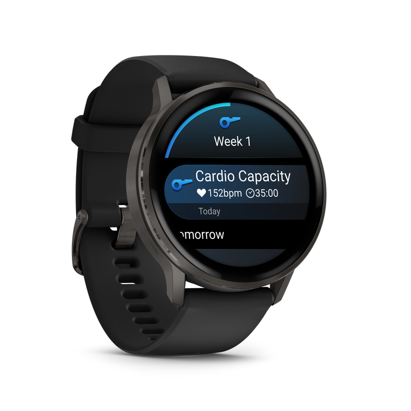 Garmin Venu 4 – 45 mm, Slate z paskiem silikonowym w kolorze Black