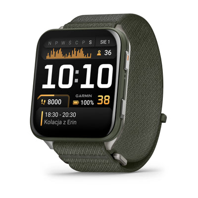 Garmin Venu X1, Moss z tytanowym deklem i nylonowym paskiem ComfortFit w kolorze Moss