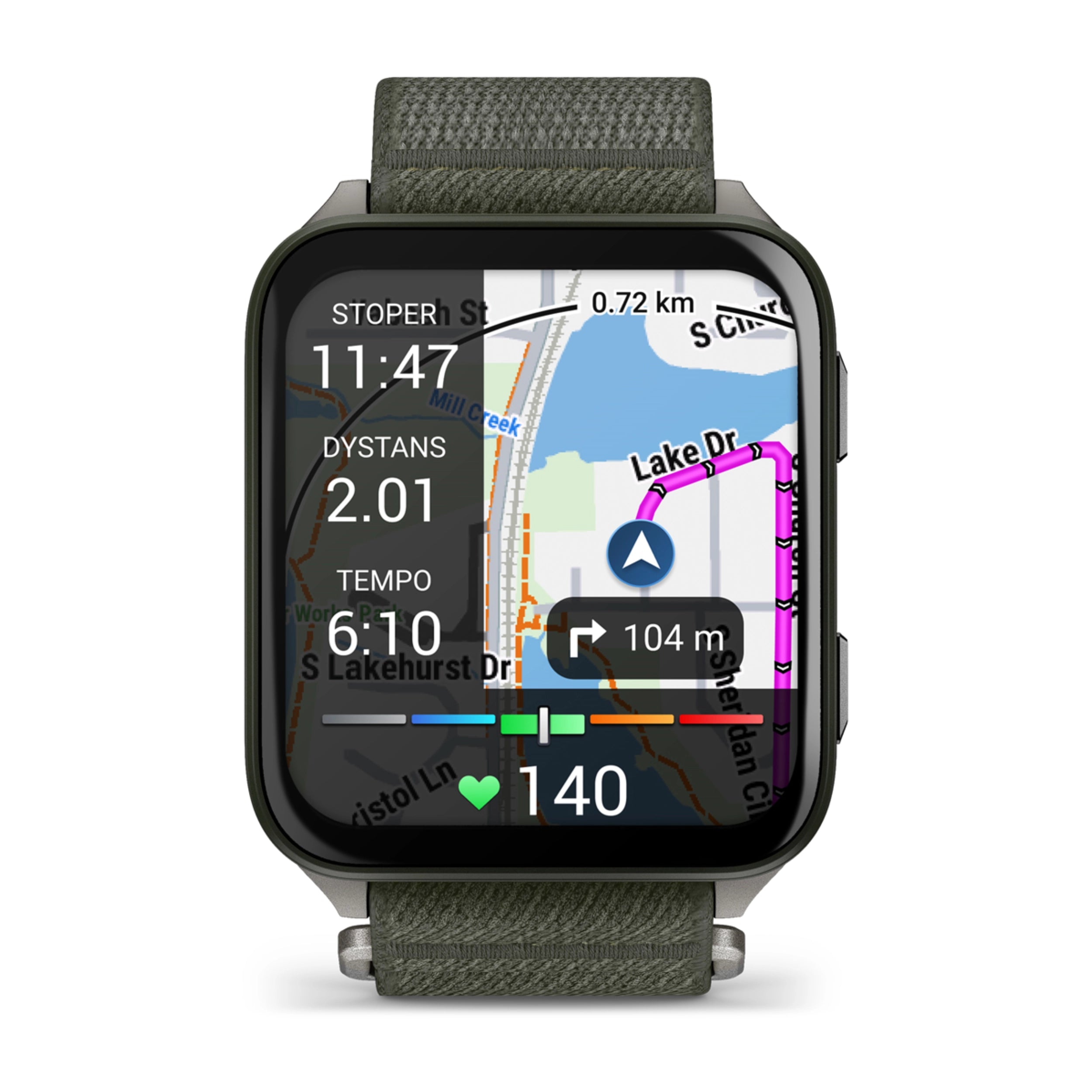 Garmin Venu X1, Moss z tytanowym deklem i nylonowym paskiem ComfortFit w kolorze Moss