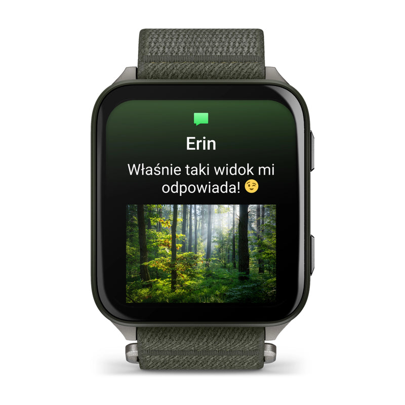 Garmin Venu X1, Moss z tytanowym deklem i nylonowym paskiem ComfortFit w kolorze Moss