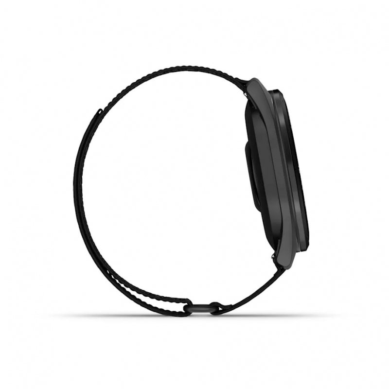 Garmin Approach S50  Aluminiowy bezel w kolorze Slate z czarnym, nylonowym paskiem ComfortFit