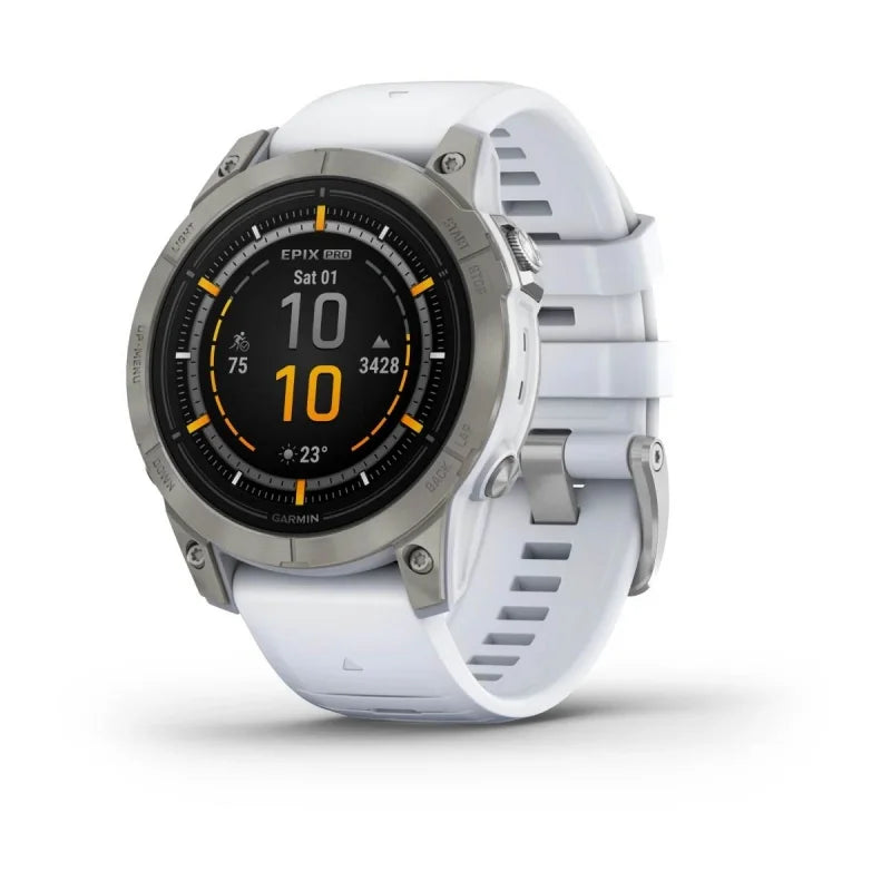 Zegarek Garmin Epix Pro (Gen. 2) Sapphire Edition 47 mm - Tytanowy z paskiem w kolorze Whitestone