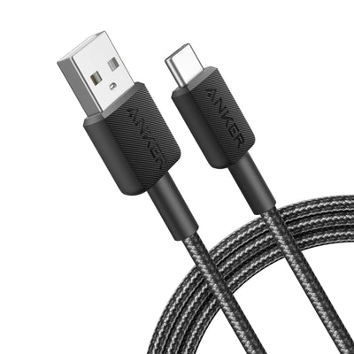 Anker Kabel 322 Pleciony, USB-A do USB-C, 1.8m, Czarny