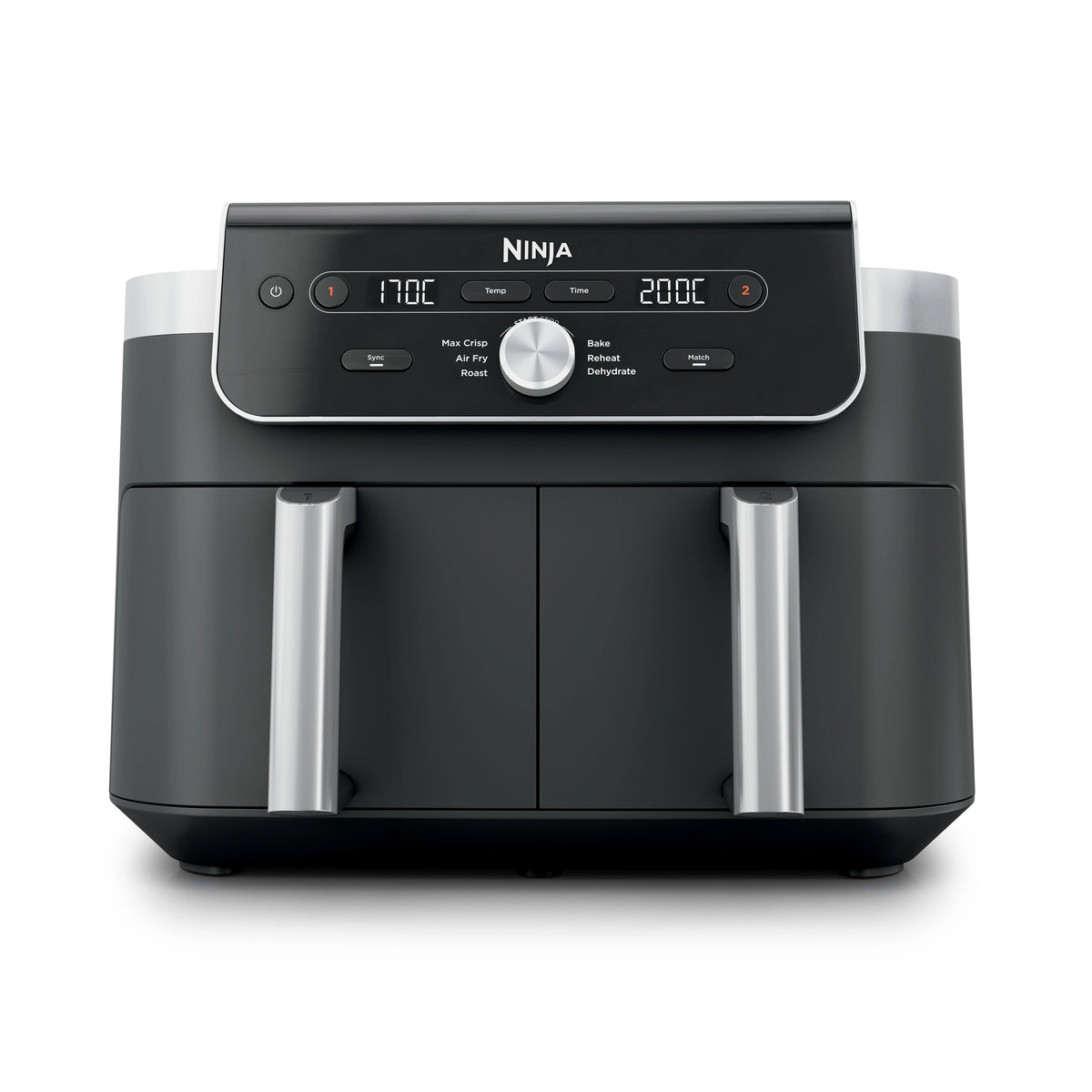 Ninja Frytkownica beztłuszczowa Dual Zone XL DZ901EU, Air Fryer 9,5 l, Szaro-srebrna