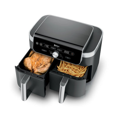 Ninja Frytkownica beztłuszczowa Dual Zone XL DZ901EU, Air Fryer 9,5 l, Szaro-srebrna