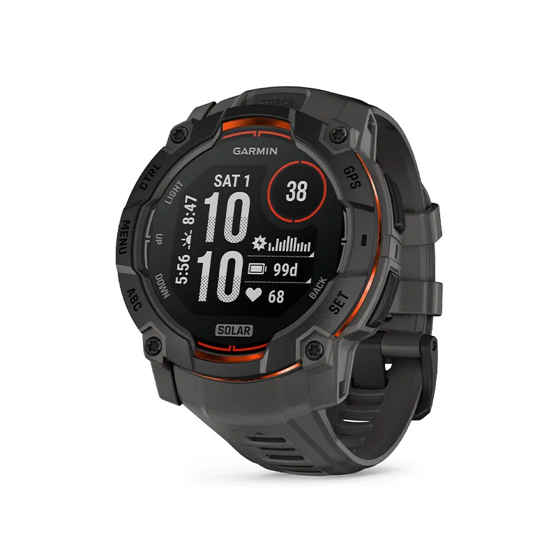 Garmin Instinct 3 – 50 mm, Solar  Czarny z paskiem w kolorze Charcoal